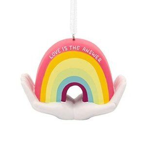 Hallmark Christmas Tree Ornament Love is the Answer Rainbow Pride